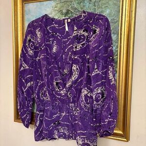 Petticoat Alley Purple Silky top SZ m